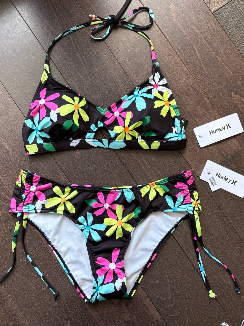 Hurley Daisy Pop Floral Print Bikini NWT